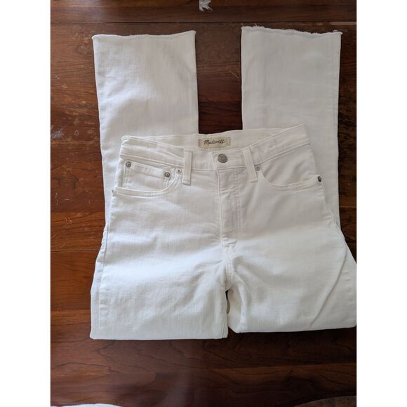 Madewell Cali Demi-Boot White Raw-Hem Edition Jeans  Sz 25 - Picture 11 of 11